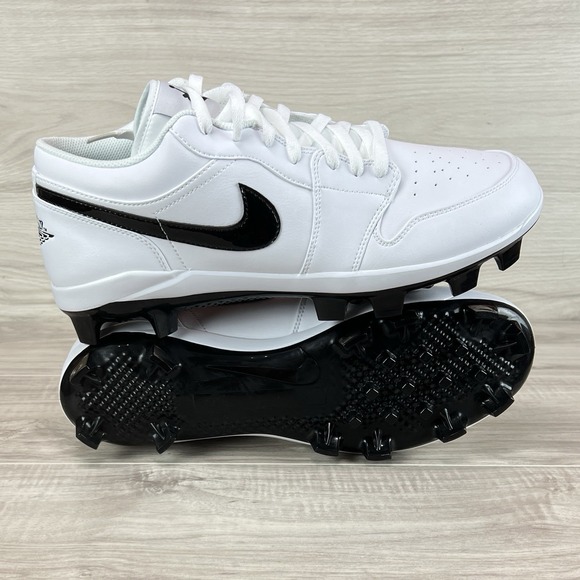 Air Jordan 1 Retro MCS Low White/Black Men's Sz 12.5 Baseball Cleats CJ8524-100